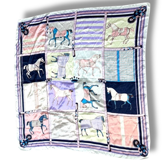 Western Style Horses Silk feel Scarf - Picture 2 of 10